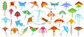 Flying kite vector illustration on white background .Festival kites cartoon set icon.Isolated cartoon set icon flying Royalty Free Stock Photo