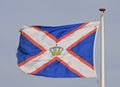 Flying KNRM flag, Ameland, Holland Royalty Free Stock Photo