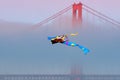 Flying Kyte with the Golden Gate Royalty Free Stock Photo