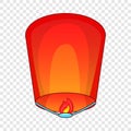Flying lantern icon, cartoon style Royalty Free Stock Photo