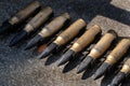 20 millimetre cannon shells. Royalty Free Stock Photo