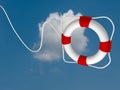 Flying life preserver for first help- this is a 3d render Royalty Free Stock Photo