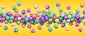 Flying lottery balls vector background