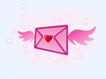 Flying love mail Royalty Free Stock Photo