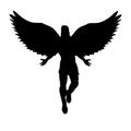 Flying man angel silhouette mythology symbol fantasy tale