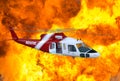 Flying Medical Rescue Helicopter Illustration