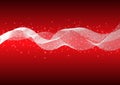 Vector Abstract Bright Wavy Lines and Glitters in Red Gradient Background Royalty Free Stock Photo