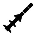 Flying military missile simple icon