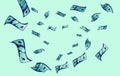 Flying money vector illustration - Money flying in circle