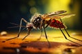 Flying Mosquito macro insect. Generate Ai Royalty Free Stock Photo