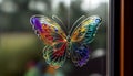 Flying multi colored butterfly decorates nature vibrant beauty generated by AI