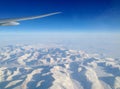 Flying north over the ice sheets of Greenland