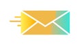 Flying Orange Email Envelope Vector Icon, vector design Generative AI Royalty Free Stock Photo