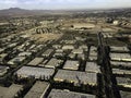 Flying over the city of Tustin ,Orange County California on a late afternoon