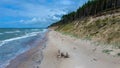 Aerial View Latvia Jurkalne Seashore Bluffs Up to 20 Metres High.