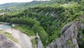 Flying over Doftana Valley in Romania.