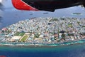 Flying over the Maldives Capital city of Male
