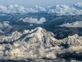 Flying over mont blanc in the alps Royalty Free Stock Photo