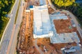 Flying over new condos and constructions in suburban atlanta during sunset Royalty Free Stock Photo