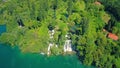 Flying over Roski Slap waterfall