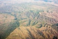 Flying over sierra national forest hills and valleys Royalty Free Stock Photo