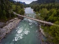 Flying over Skykomish River Royalty Free Stock Photo