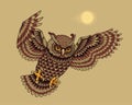 Flying owl bird Royalty Free Stock Photo