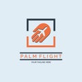 flying palm flight aviation logo design template for brand or company and other