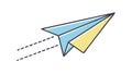 Flying Paper Plane, Journey and Explore Vector Art. vector design Generative AI Royalty Free Stock Photo