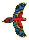 Flying parrot bird mascot logo
