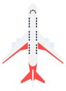 Flying passenger plane. Airplane top view icon Royalty Free Stock Photo