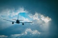 Flying of the passenger plane Royalty Free Stock Photo