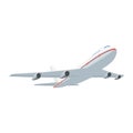 Flying passenger plane on a white background Royalty Free Stock Photo