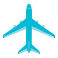 Flying passenger plane on a white background Royalty Free Stock Photo