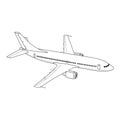 Flying passenger plane on a white background Royalty Free Stock Photo