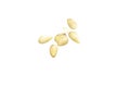 Flying peeled almond  isolated on white. Royalty Free Stock Photo