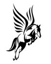 Flying pegasus horse black vector design Royalty Free Stock Photo