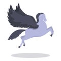 Flying pegasus icon cartoon vector. Ancient horse