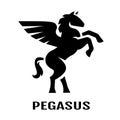 Flying Pegasus, logo. Royalty Free Stock Photo