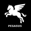 Flying Pegasus, logo. Royalty Free Stock Photo