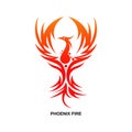 Flying Phoenix Fire Bird abstract Logo design vector template. Royalty Free Stock Photo