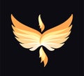 Flying Phoenix icon. Flame and fire