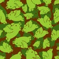 Flying pig army pattern seamless. piglet with wings Military background. Soldier`s and hunting Green ornament. vector texture