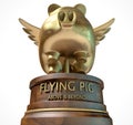 Flying Pig Trophy Award Royalty Free Stock Photo