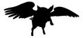 Flying Pig Wings Silhouette Saying Pigs Might Fly Royalty Free Stock Photo