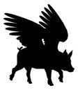 Flying Pig Wings Silhouette Saying Pigs Might Fly