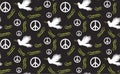 Flying Pigeon. Dove of peace. International day of peace seamless pattern background Royalty Free Stock Photo