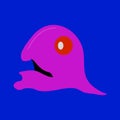 Flying pink ghost monster