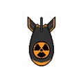 Flying pixel nuclear bomb. Radioactive thermonuclear weapon