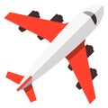 Flying plane flat icon. Airport symbol. Air travel